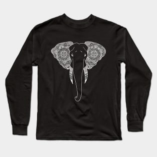 Elephant (Design on Front) Long Sleeve T-Shirt